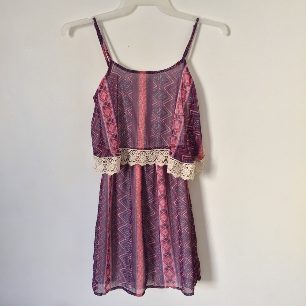 Purple and pink spaghetti strap dress - Picture 1 of 5